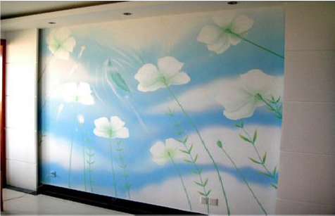 岳西画墙绘怎么画好白云的蓬松感？